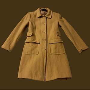 100% Wool Moda International Camel Coat